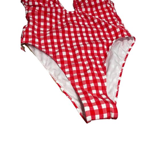 Red & White Gingham Halter One-Piece Swimsuit By Wild Fable Size S - Picture 5 of 11
